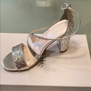 Silver Glitter Heels 7.5